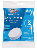 Clorox Pool & Spa Active99 Series 22401CLX Chlorinating Tablet; Solid;