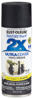 RUST-OLEUM PAINTER'S Touch 249127 Flat Spray Paint, Flat, Black, 12 oz,