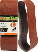 Gator 7012 Sanding Belt, 3 in W, 21 in L, 50 Grit, Coarse, Aluminum Oxide