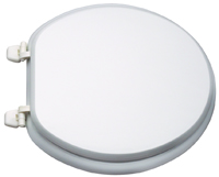 ProSource T-17WM-3L Toilet Seat, Round, MDF Molded Fiberboard, White,