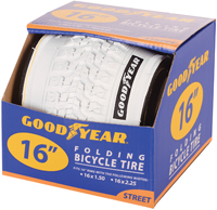 KENT 91053 Bike Tire, Folding, White, For: 16 x 1-1/2 to 2-1/4 in Rim