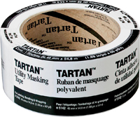 3M Tartan 5142-48A Masking Tape; 60 yd L; 2 in W; Crepe Paper Backing; Tan