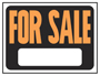 HY-KO Hy-Glo 3006 Identification Sign; For Sale; Fluorescent Orange Legend;