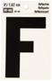 HY-KO RV-50/F Reflective Letter, Character: F, 3 in H Character, Black