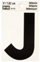 HY-KO RV-50/J Reflective Letter, Character: J, 3 in H Character, Black