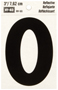 HY-KO RV-50/O Reflective Letter, Character: O, 3 in H Character, Black