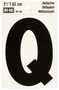 HY-KO RV-50/Q Reflective Letter, Character: Q, 3 in H Character, Black