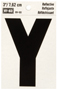 HY-KO RV-50/Y Reflective Letter, Character: Y, 3 in H Character, Black