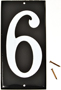 HY-KO CA-25/6 House Number; Character: 6; 3-1/2 in H Character; White