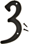 HY-KO PN-29/3 House Number, Character: 3, 4 in H Character, Black Character,