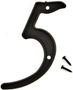 HY-KO PN-29/5 House Number, Character: 5, 4 in H Character, Black Character,
