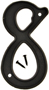 HY-KO PN-29/8 House Number, Character: 8, 4 in H Character, Black Character,
