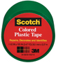 Scotch 191G Colored Tape; 125 in L; 1-1/2 in W; Plastic Backing; Green