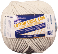 Wellington Puritan 10334 Cable Cord; #24 Dia; 280 ft L; Cotton; Natural