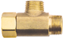 Plumb Pak PP2038LF Tee Adapter, 3/8 in, Female x Tube x Tube, Brass, Rough