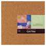 Quartet 102 Natural Cork Tile, 12 in L, Brown Board