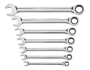 GearWrench 9317 Wrench Set; 7-Piece; Steel; Polished Chrome; Specifications: