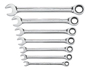 GearWrench 9317 Combination Wrench Set, Steel, Polished Chrome, 7-Piece