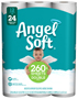 Angel Soft 79211 Bathroom Tissue; 4 ft L Roll; 2-Ply; Paper