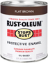 RUST-OLEUM STOPS RUST 239083 Protective Enamel, Flat, Brown, 1 qt Can