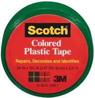 Tape Plastic Green 3/4x125in