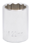 Vulcan MT6534044 Drive Socket, 22 mm Socket, 1/2 in Drive, 12-Point, Chrome