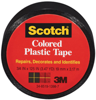 Tape Plastic Black 3/4x125in
