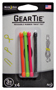 Gear Tie GT3-4PK-A1 Twist Tie, Rubber, Assorted