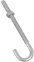 National Hardware 2195BC Series 232892 J-Bolt; 1/4 in Thread; 3 in L Thread;