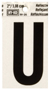 HY-KO RV-25/U Reflective Letter, Character: U, 2 in H Character, Black