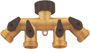 Landscapers Select GB9114A Faucet Manifold, 3/4 in Female, 4-Port/Way, Brass
