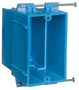 Carlon BH122A-UPC Outlet Box, 1 -Gang, PVC, Blue, Nail Mounting