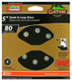 Gator 7722 Sanding Disc, 5 in Dia, 80 Grit, Medium, Zirconium Oxide