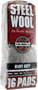 Homax 106607-06 Steel Wool Pad; #4 Grit; Extra Coarse; Gray