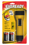 Eveready EVINL25S Heavy-Duty Flashlight; D Battery; Alkaline Battery; LED