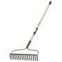 Landscapers Select 34582 Bow Rake; 16 in W Head; 16 -Tine; Steel Tine; 54 in