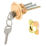 Prime-Line U 9965 Rim Cylinder Lock, Aluminum, Brass, Kwikset Keyway