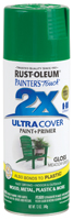 RUST-OLEUM PAINTER'S Touch 249100 Gloss Spray Paint; Gloss; Meadow Green; 12