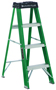 Louisville FS4004 Step Ladder; 102 in Max Reach H; 3-Step; 225 lb; Type II