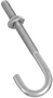 National Hardware 2195BC Series 232876 J-Bolt; 3/16 in Thread; 1-1/2 in L