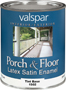 Valspar Porch & Floor 027.0001502.005 Enamel Paint; Satin; Tint Base; 1 qt
