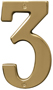 HY-KO Prestige Series BR-51PB/3 House Number, Character: 3, 5 in H