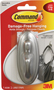 Command 17053BN Decorative Hook, 5 lb, 1-Hook, Plastic, Silver, Brushed