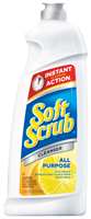 Soft Scrub 00865 Kitchen/Bathroom Cleaner, 24 oz Bottle, Liquid, Lemon,