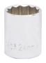 Vulcan MT6534101 Drive Socket, 24 mm Socket, 1/2 in Drive, 12-Point, Chrome