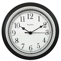 Westclox 46991A Wall Clock; Round; Analog; Plastic Frame; Black Frame