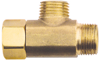 Plumb Pak PP2038LF Tee Adapter, 3/8 in, Female x Tube x Tube, Brass, Rough