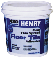 HENRY 430 ClearPro 12097 Floor Adhesive, Paste, Mild, Clear, 1 qt Pail