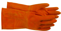 Boss 4708L Protective Gloves, Large, Latex, Orange, Cotton Flock Lining