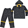 CLC R1032X Rain Suit; 2XL; 190T Nylon; Black/Yellow; Detachable Collar;